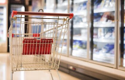 Shopping cart in a super market